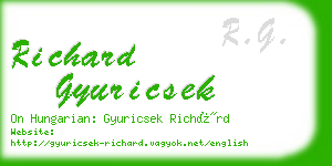 richard gyuricsek business card